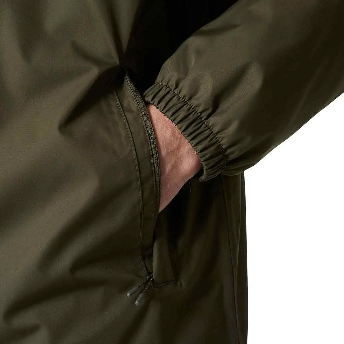 Detail of the Helly Hansen Men's Vancouver Fleece Lined Jacket's zippered pocket, highlighting its secure storage and functional design.  from  John Bull Clothing 