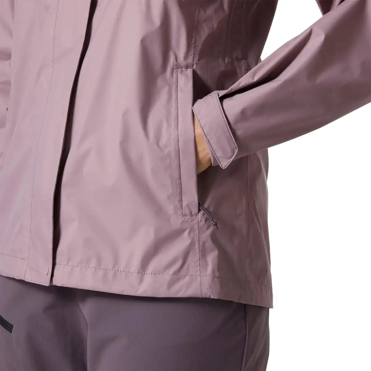 Zippered pocket detail on the Helly Hansen Womans Loke 2.0 Waterproof Jacket, offering secure storage for essentials.  from  John Bull Clothing 
