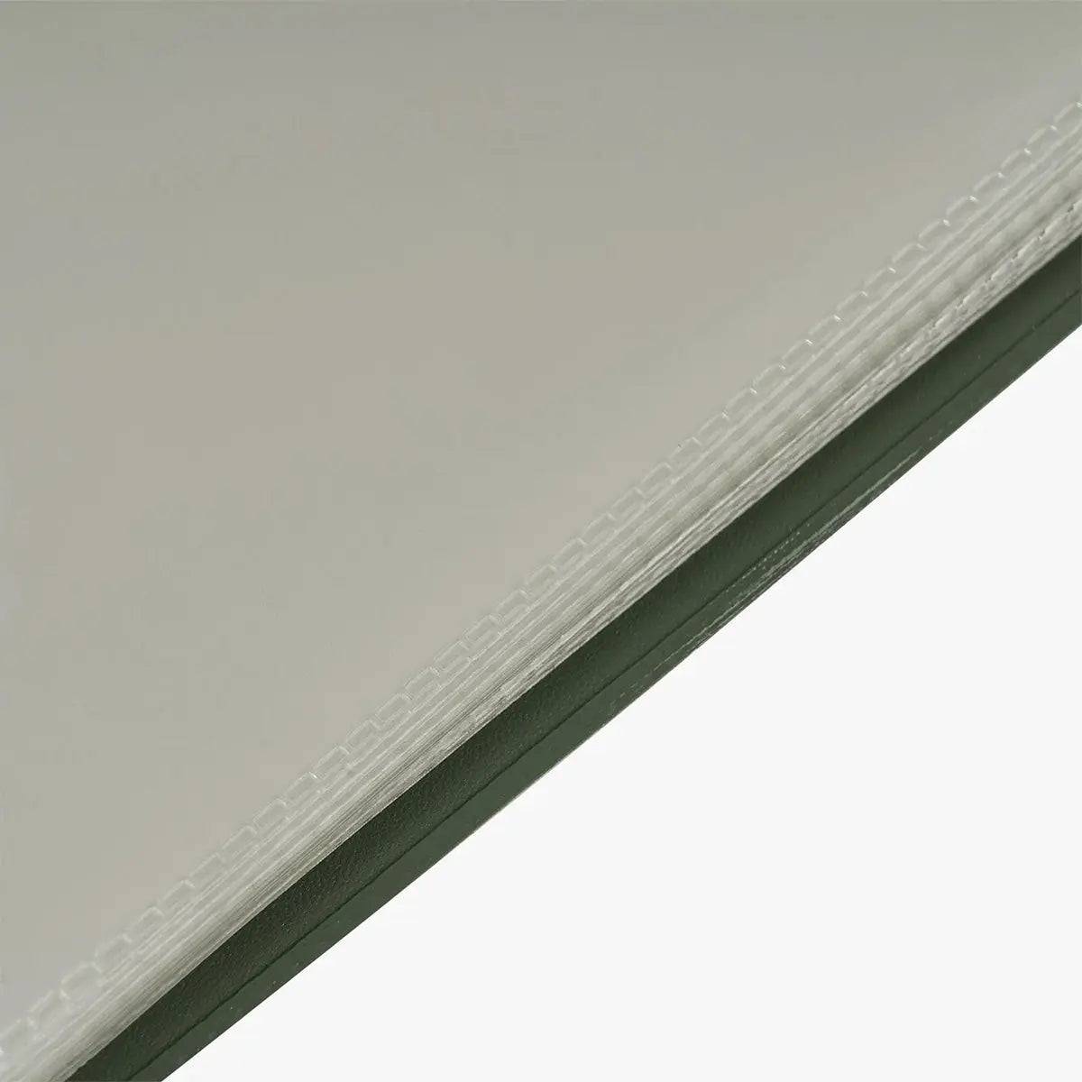 Close-up of Highlander Forces A6 Documents Folder's clear plastic sleeves, showing reinforced edges for durability and long-lasting document protection.