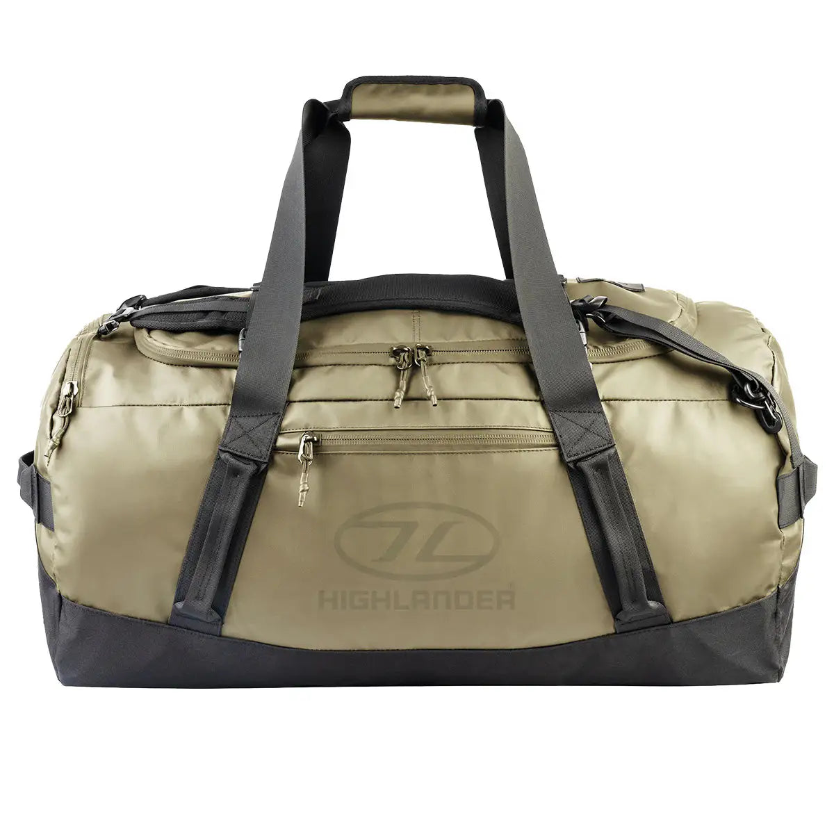 Highlander Hauler Duffel Bag in green, medium size with water-resistant material and ergonomic design for comfortable carrying and storage. 90 litre from  John Bull Clothing 