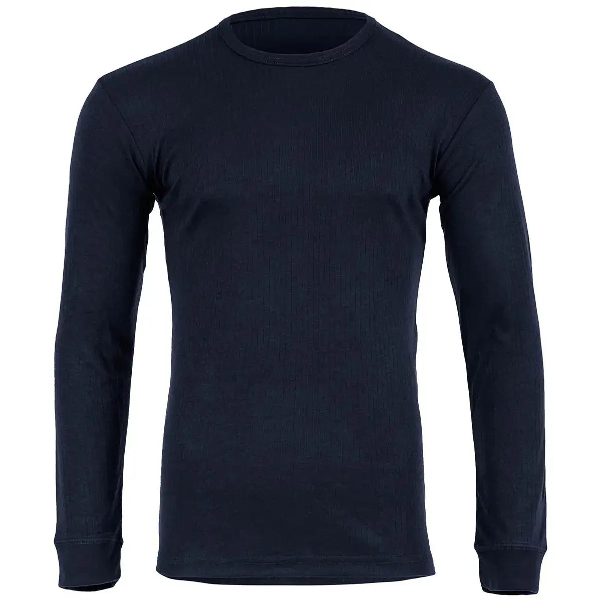 Highlander Mens Thermal Base Layer Long Sleeve T-Shirt in navy blue, ideal for cold weather layering and outdoor activities. Navy Blue from  John Bull Clothing 