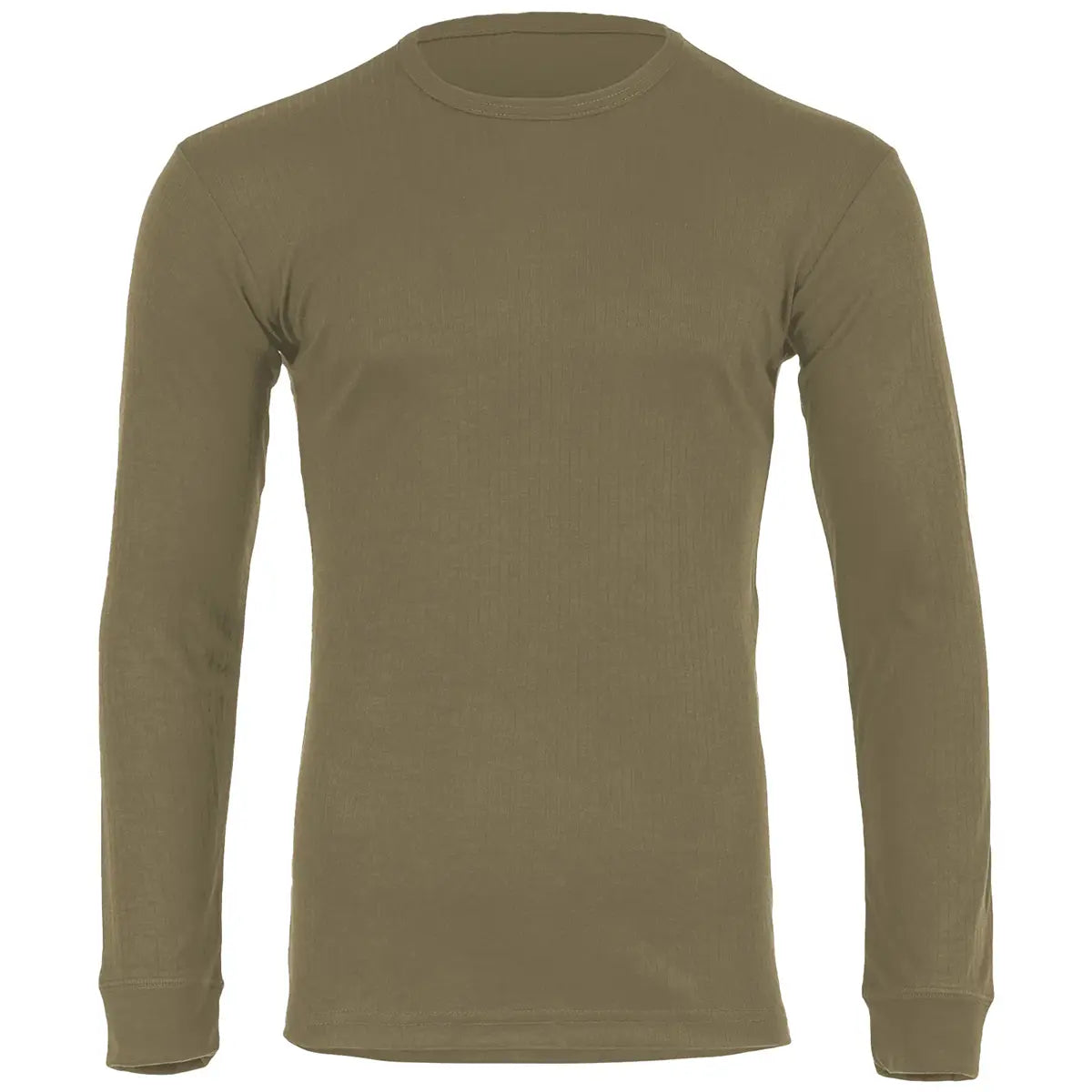 Highlander Mens Thermal Base Layer Long Sleeve T-Shirt in olive green, designed for warmth and comfort in outdoor environments.