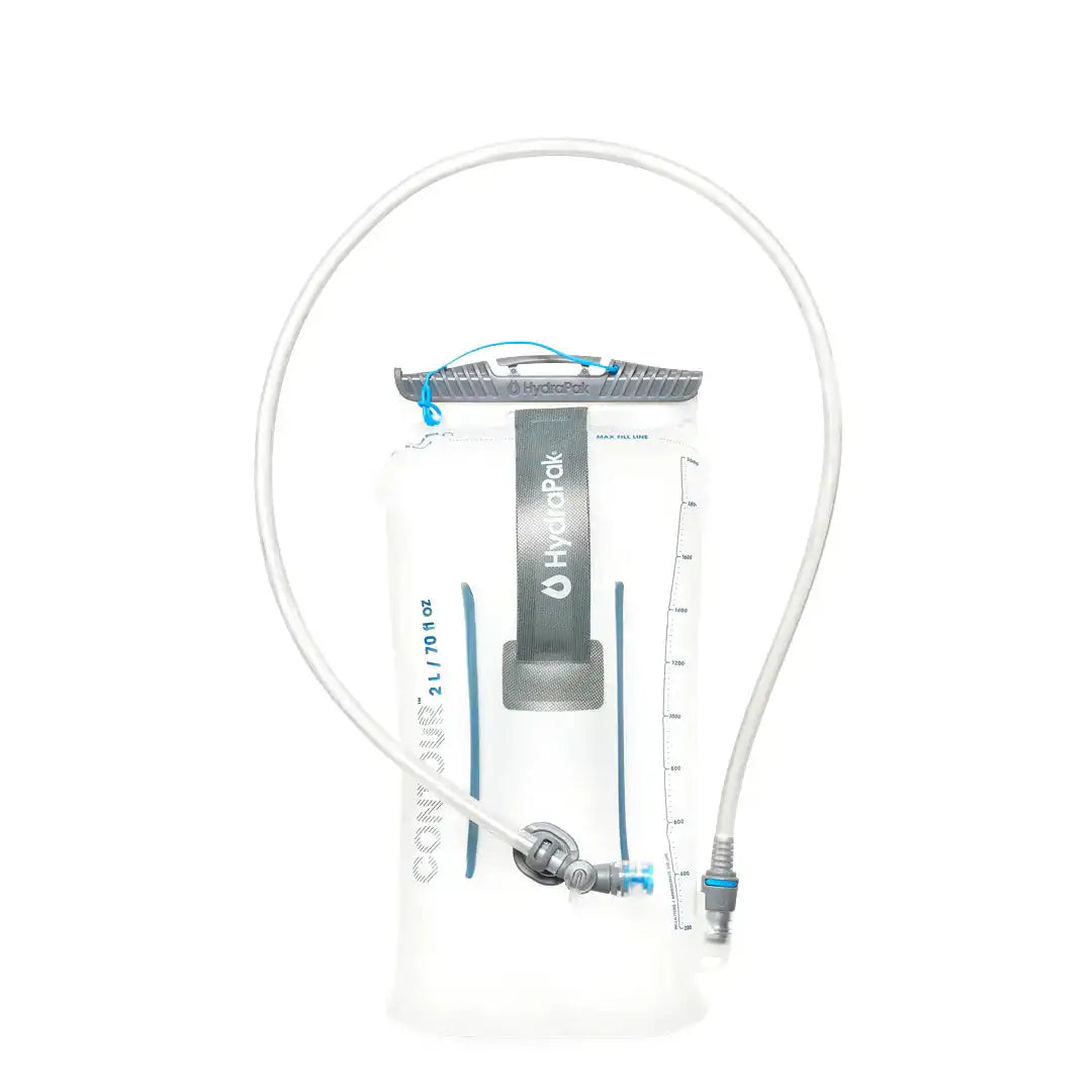HydraPak Contour Clear Water Reservoir 2L with drinking tube, ideal for hiking and outdoor hydration. Available at John Bull Clothing. 2.0L from  John Bull Clothing 