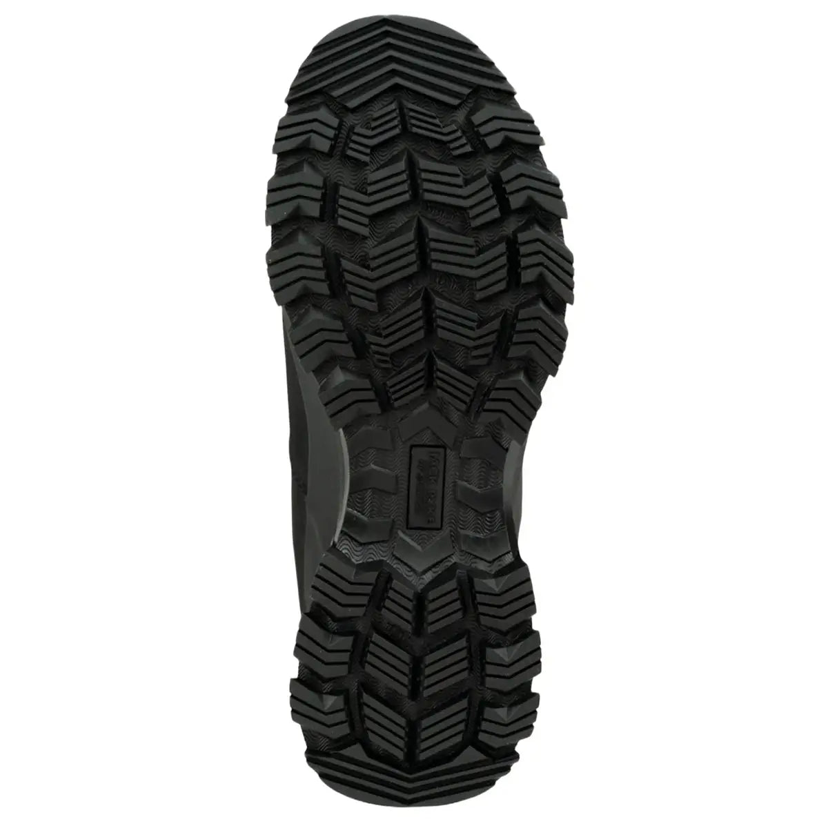 Underside of Jack Pyke Waterproof Field Boots displaying deep-lug rubber outsole for superior traction on uneven and wet surfaces.