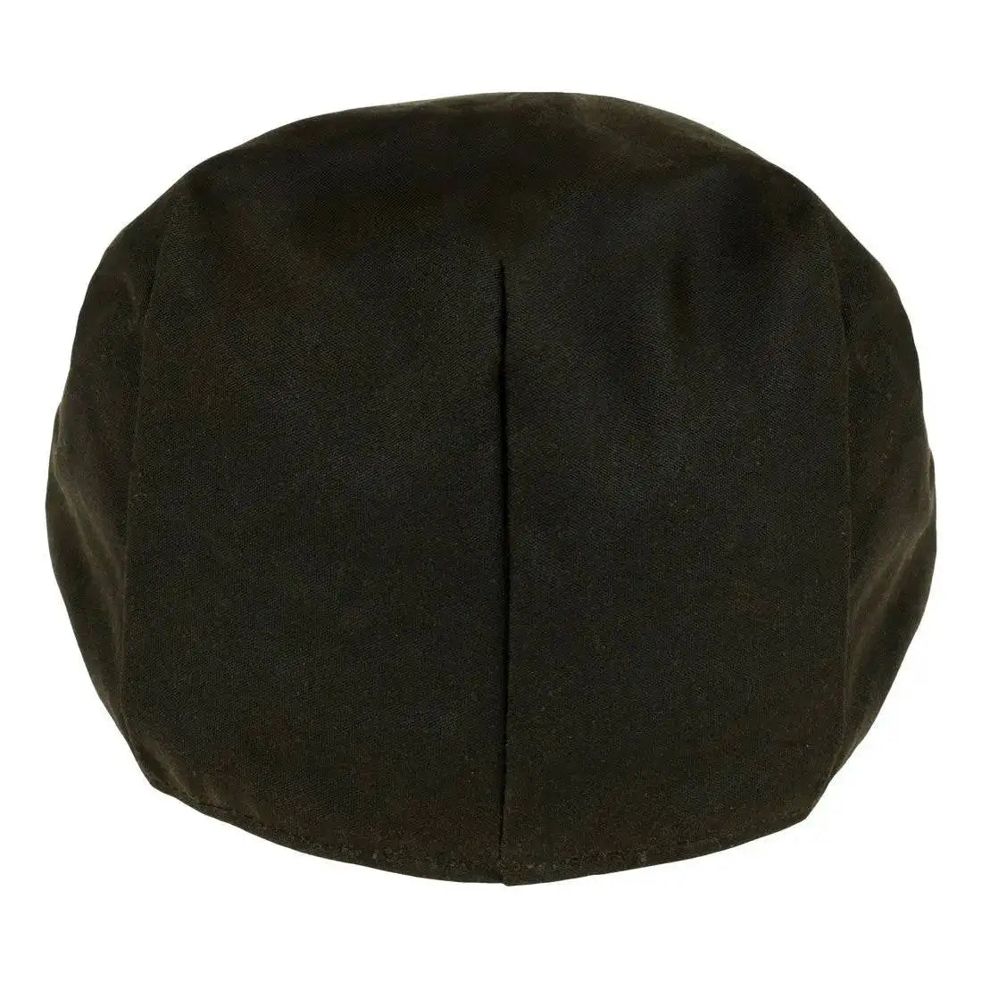Rear view of the Jack Pyke Wax Flat Cap Green, showing its structured back panel and durable waxed cotton construction.  from  John Bull Clothing 