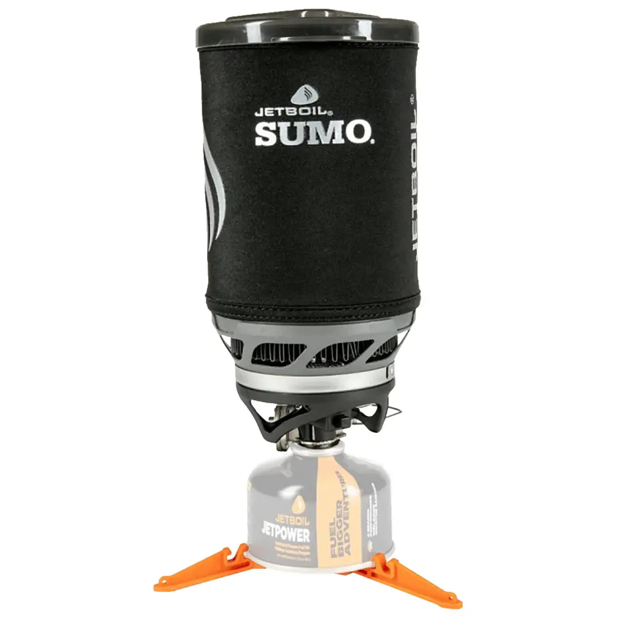 Back view of Jetboil Sumo Carbon 1.8L Cooking System showing insulated sleeve and compact design for outdoor cooking. Perfect for 2–4 people.