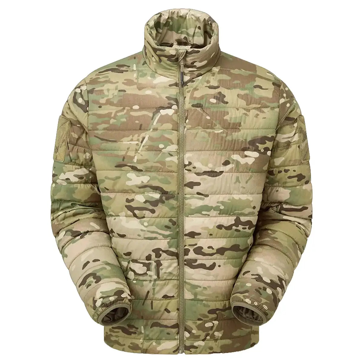 Keela Quantum Core Primaloft Jacket Multicam with full front zip and tactical camo design, ideal for cold-weather operations.