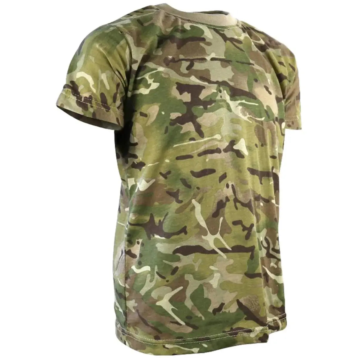 Kids Army Camo T-Shirt in tan camouflage for children, casual military style apparel