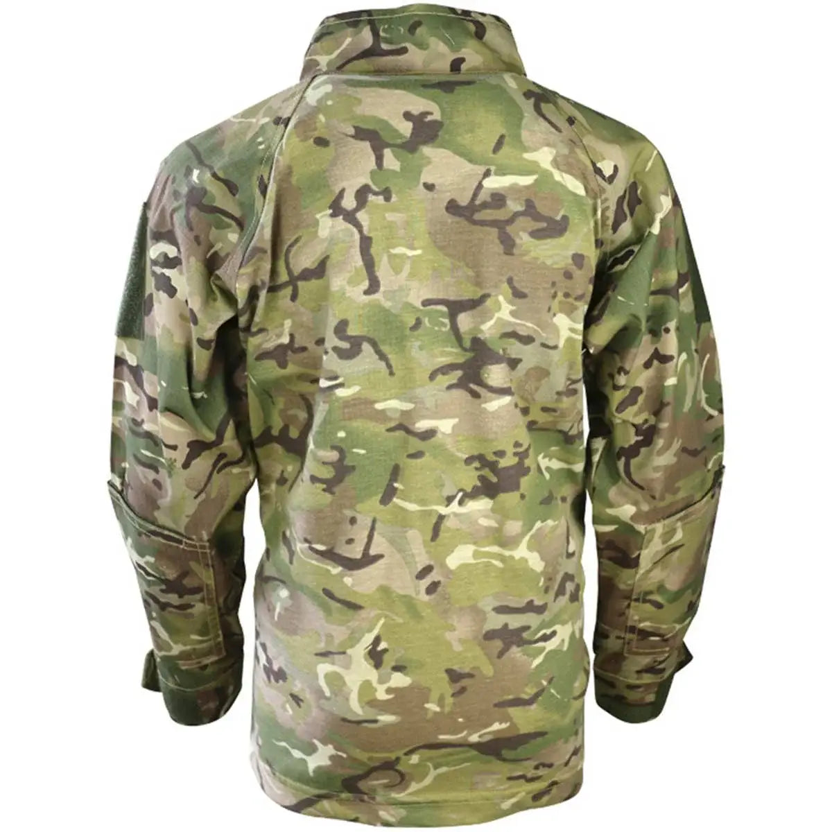 Kids camouflage military combat shirt with zip for outdoor adventures
