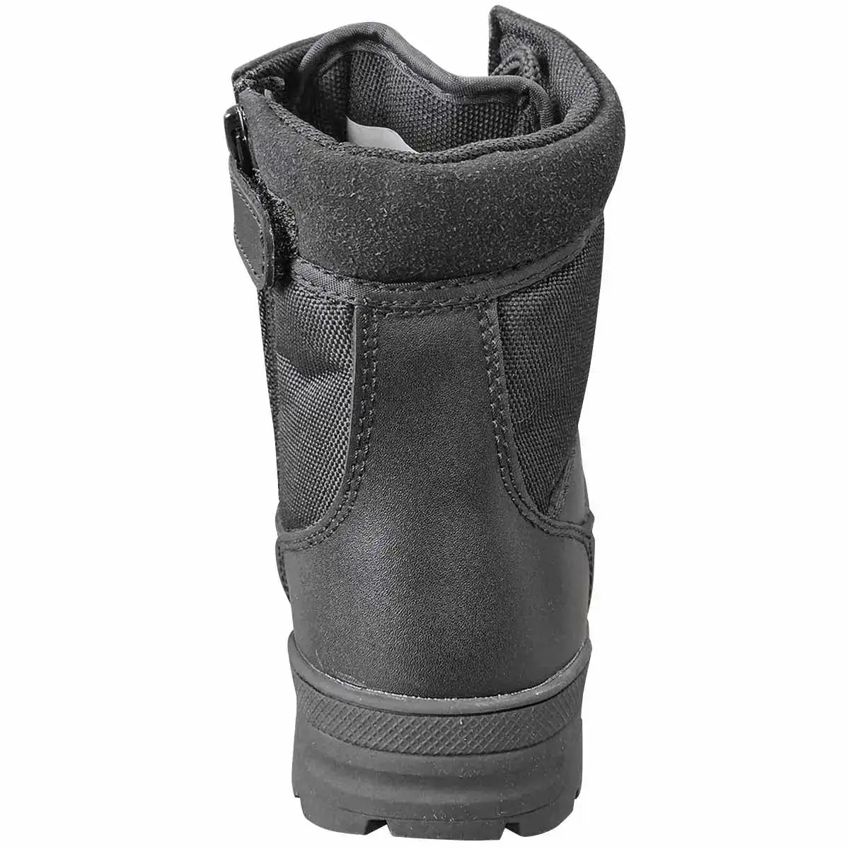 Rear view of Kombat Kids Half Leather Patrol Black Boot highlighting padded heel and sturdy construction for long-lasting wear.  from  John Bull Clothing   from  John Bull Clothing 