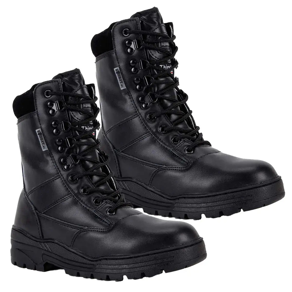 Kombat UK All Leather Patrol Boots Black with high ankle support and rugged sole, ideal for police or tactical use | John Bulls  from  John Bull Clothing 