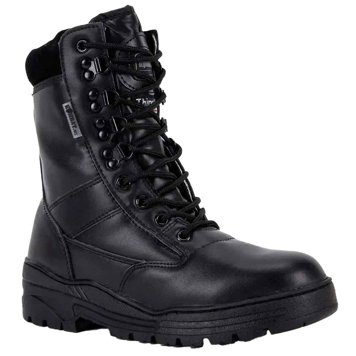 Single Kombat UK All Leather Patrol Boot in Black featuring reinforced toe, padded collar, and durable lacing system | John Bulls  from  John Bull Clothing   from  John Bull Clothing 