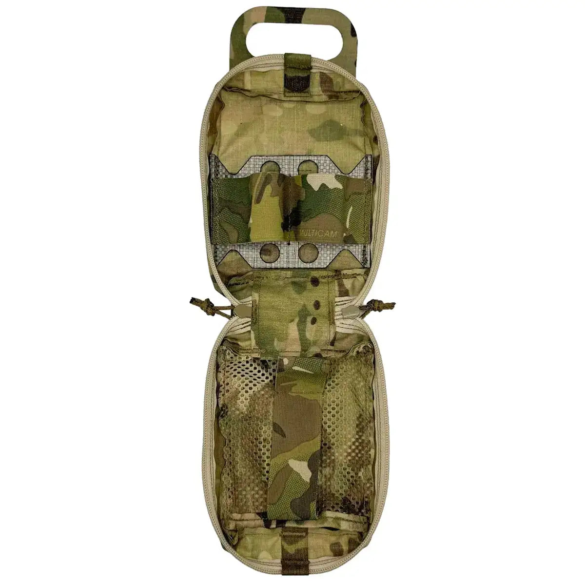 Camo medical pouch with multiple compartments for first aid without IFAK Medical Kit from  John Bull Clothing 