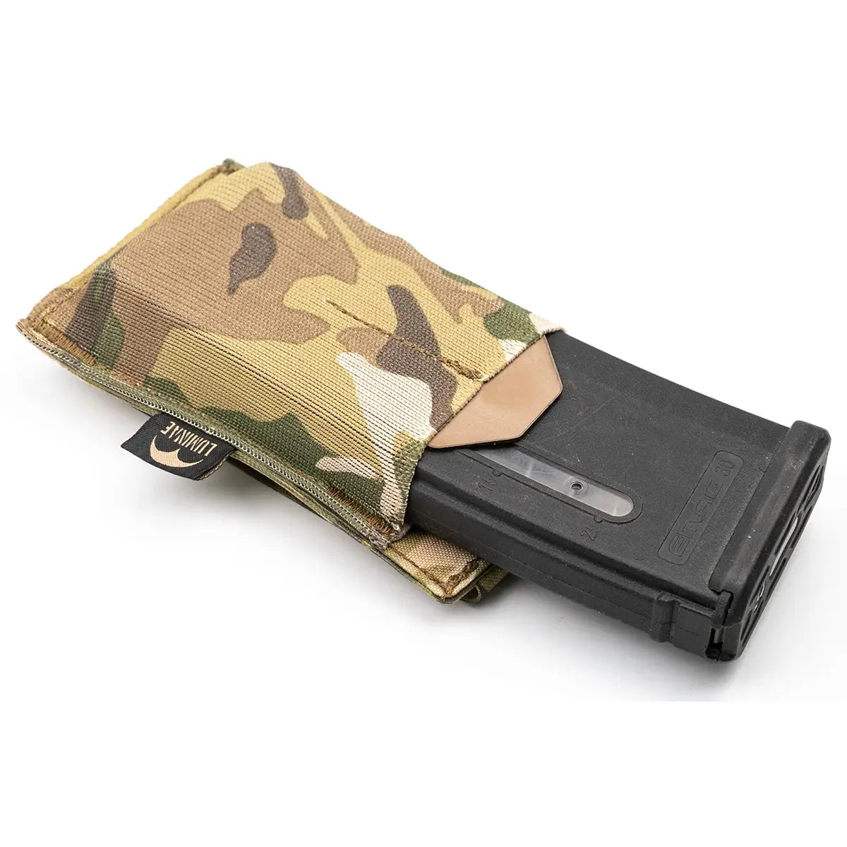 Camouflage ammo magazine pouch with phone holder for tactical use