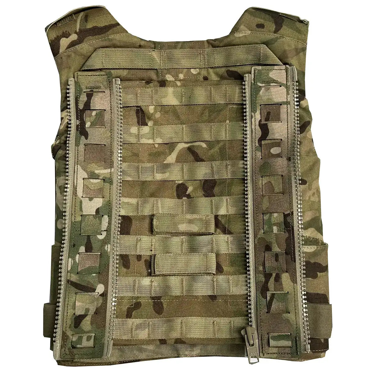 Close-up of rear zip adapter on Luminae Virtus Rigging Upgrade Kit, highlighting durable Cordura construction and MOLLE webbing  from  John Bull Clothing 