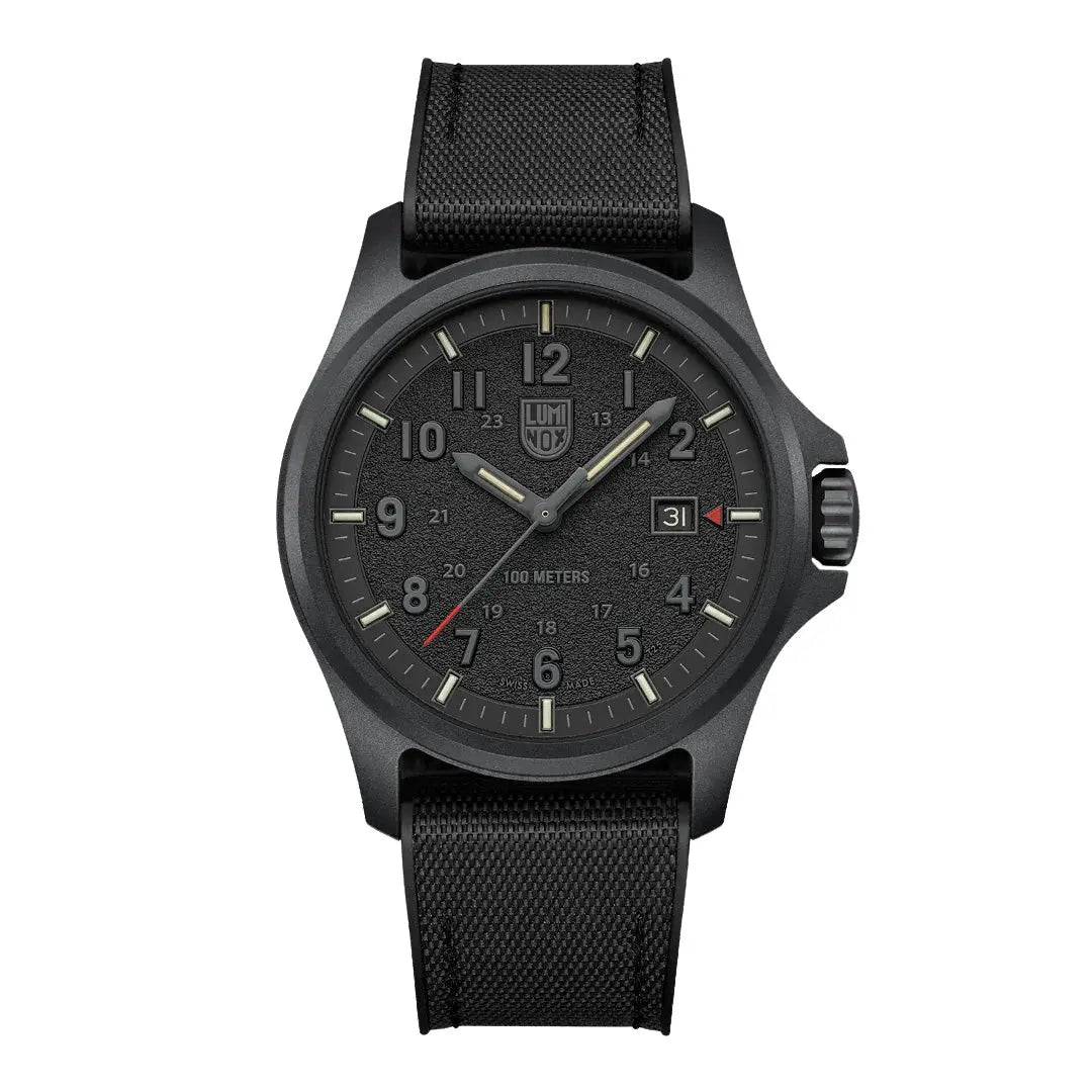 Luminox Atacama Field 1960 Series Watch Black 43mm XL.1961 with a rugged black dial, luminous markers, and a durable black fabric strap.