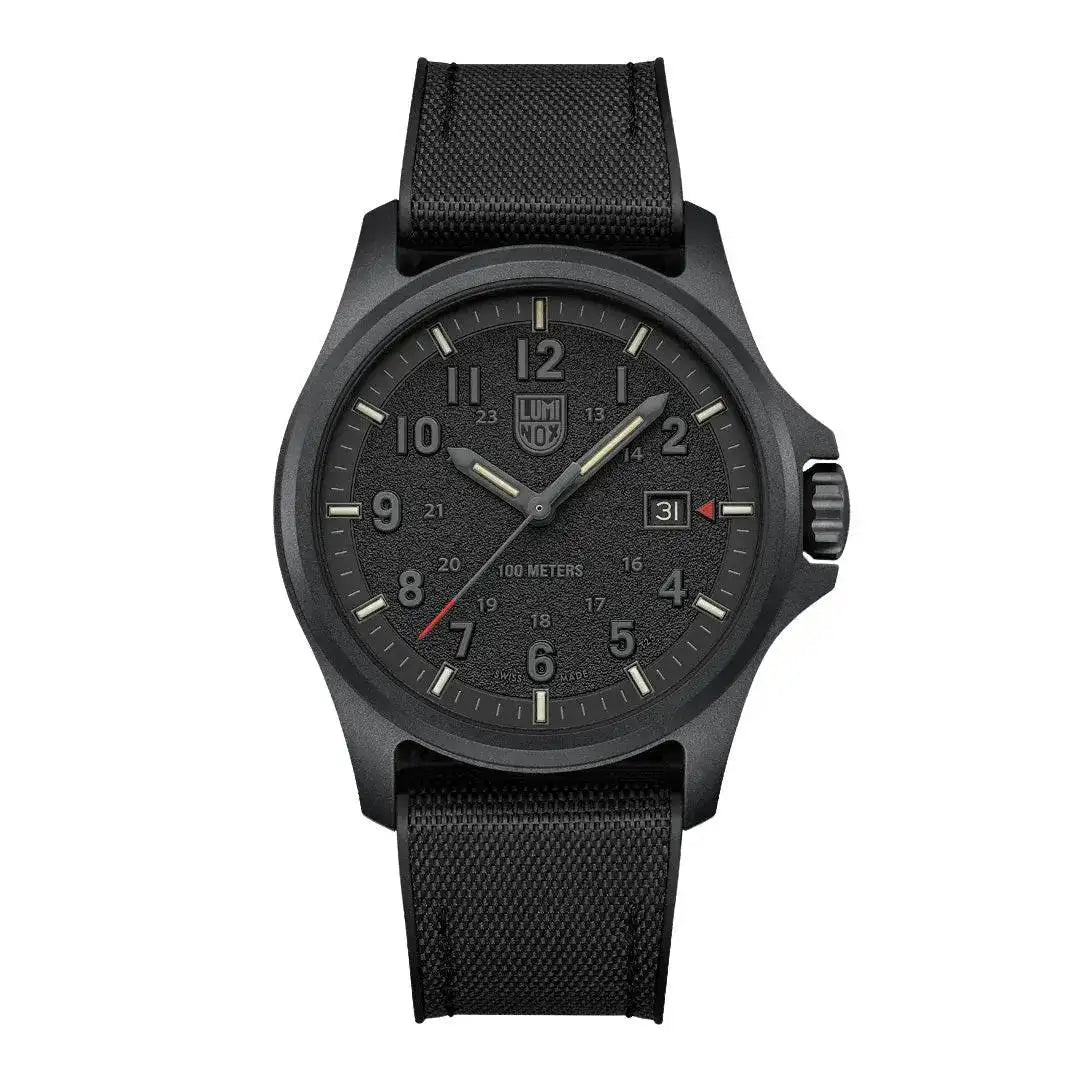 Luminox Atacama Field 1960 Series Watch Black 43mm XL.1961 with a rugged black dial, luminous markers, and a durable black fabric strap.  from  John Bull Clothing 
