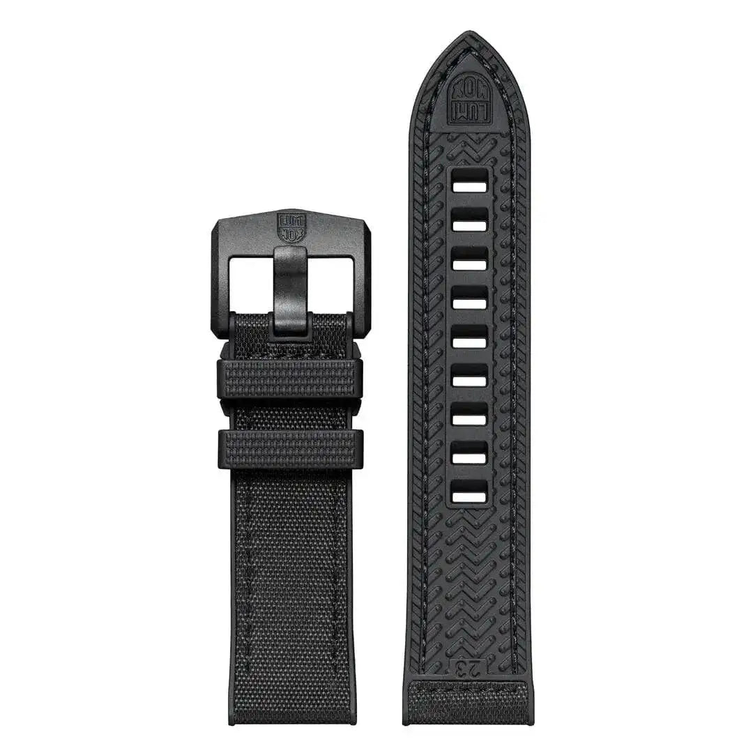 Luminox Atacama Field 1960 Series Watch Black 43mm XL.1961 extra black rubber strap with textured pattern and branded buckle for versatility.  from  John Bull Clothing 