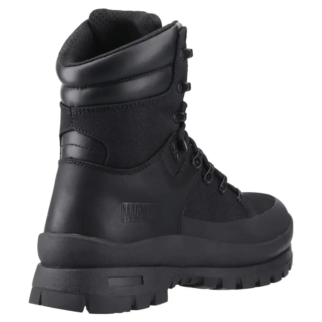 Unisex black combat boots with padded collar and slip-resistant sole  from  John Bull Clothing 