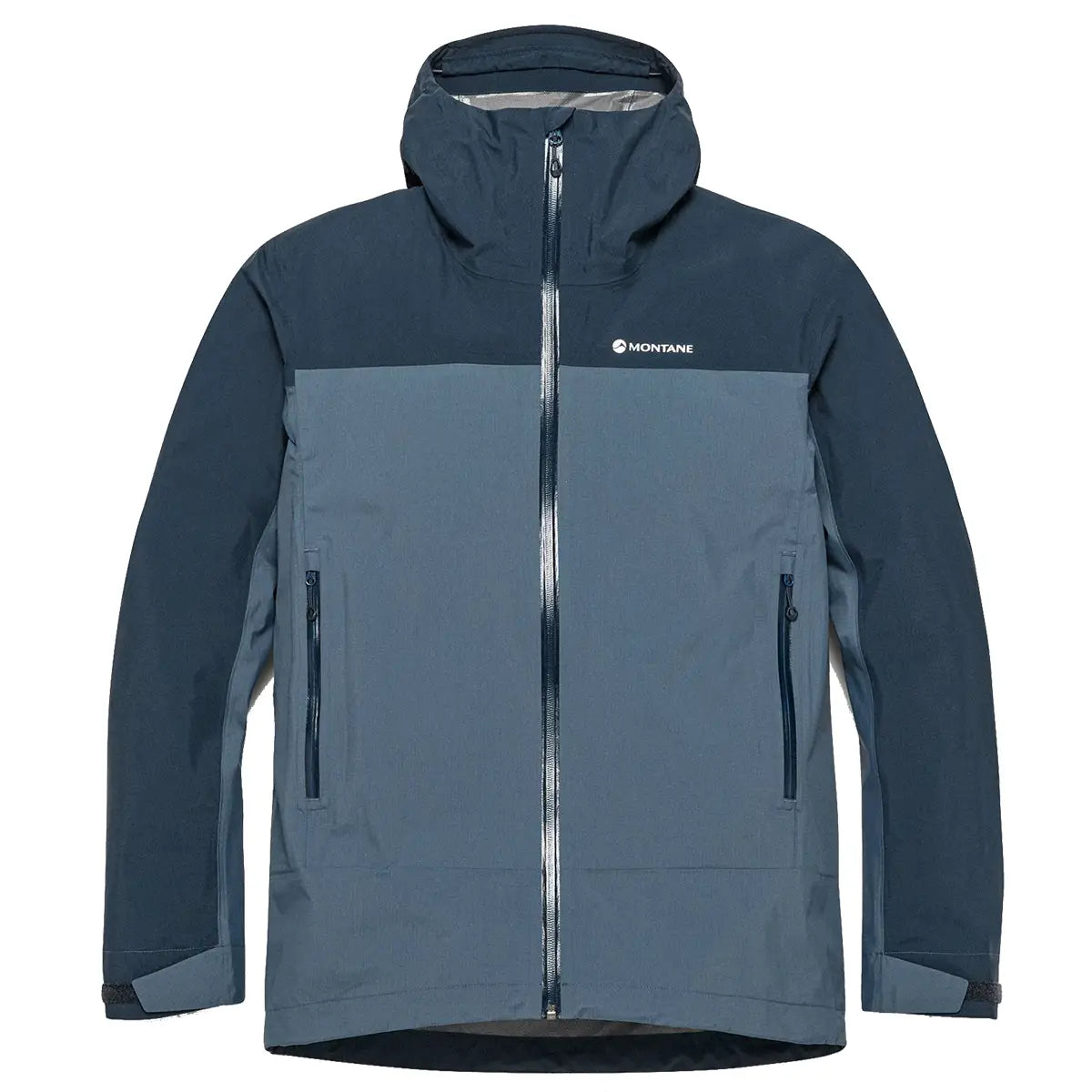 Montane waterproof jacket with hood, front view