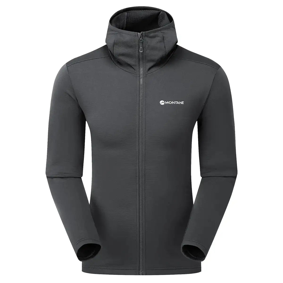 Montane Mens Protium Hoodie Fleece Jacket black softshell jacket for outdoor wear Midnight Grey from  John Bull Clothing 