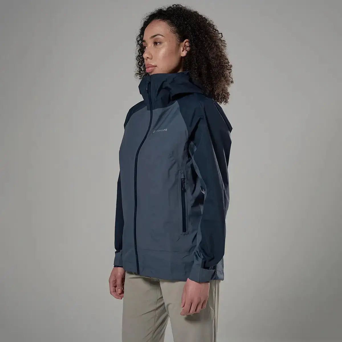 Montane Womens Norste Lite Waterproof Jacket in blue for outdoor rain protection  from  John Bull Clothing 