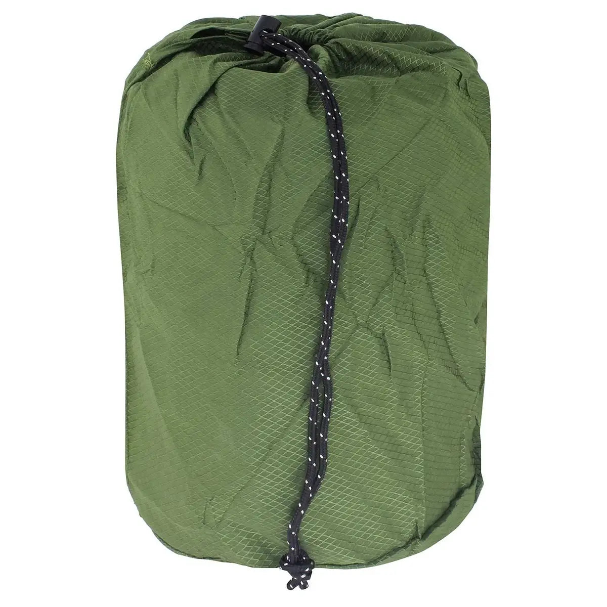 Compact green self inflating sleeping pad for camping