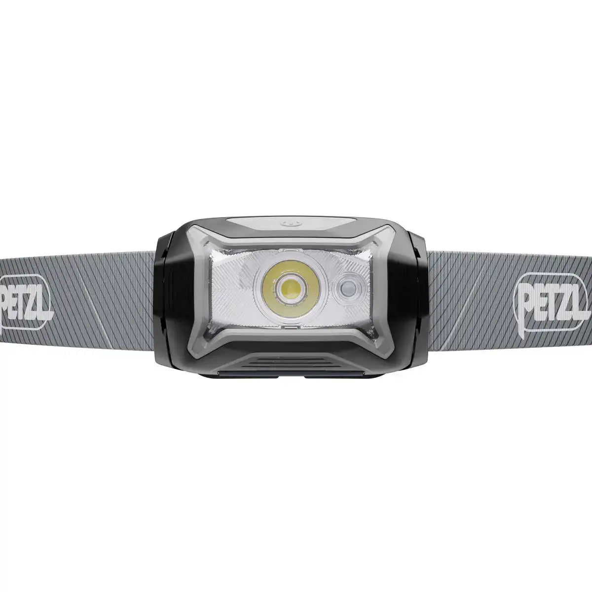 Front view of Petzl Tikka Core Headtorch with Red Light 450 Lumens showing LED light and compact design for efficient illumination.  from  John Bull Clothing 