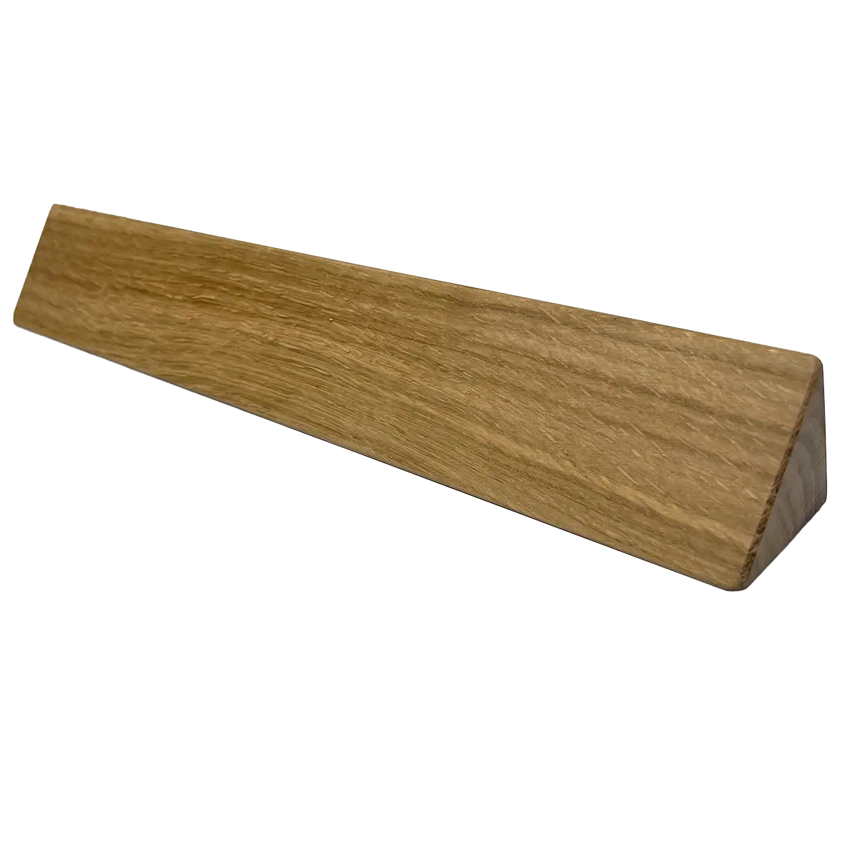 Single oak-finished Toblerone-style wooden block for Regimental Desk Name Plate, designed for durable and elegant desk display.