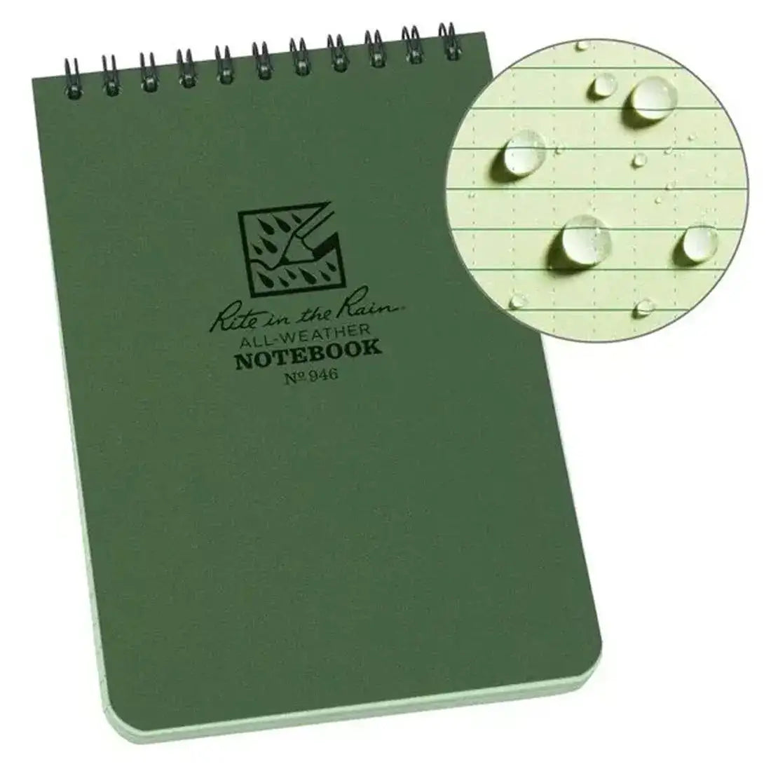 Rite-in-the-Rain A6 Waterproof Notebook Rite-in-the-Rain Olive Green from  John Bull Clothing 