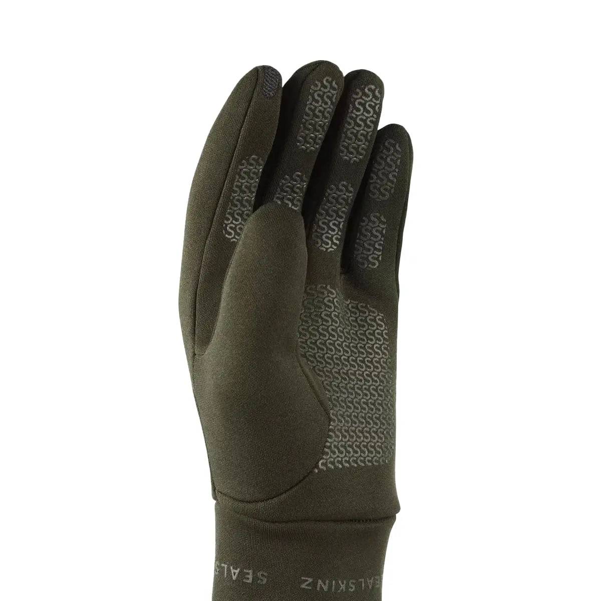 SealSkinz Acle Water Repellent Nano Fleece Glove featuring a textured grip pattern on the palm and touchscreen-compatible fingertips.