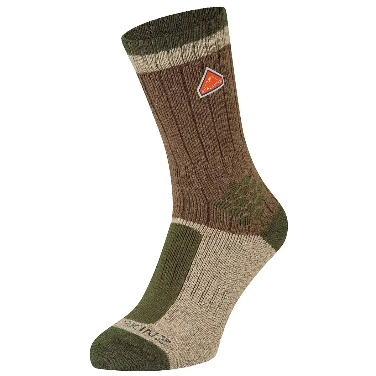 SealSkinz Gresham Wool Mid Cashmere Sock Brown Brown from  John Bull Clothing 