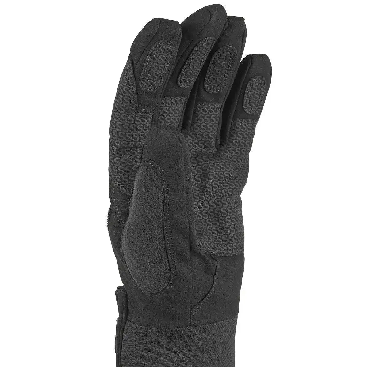 Detailed view of black SealSkinz Harling Waterproof All Weather Glove, highlighting textured grip and reinforced palm for outdoor protection.  from  John Bull Clothing 