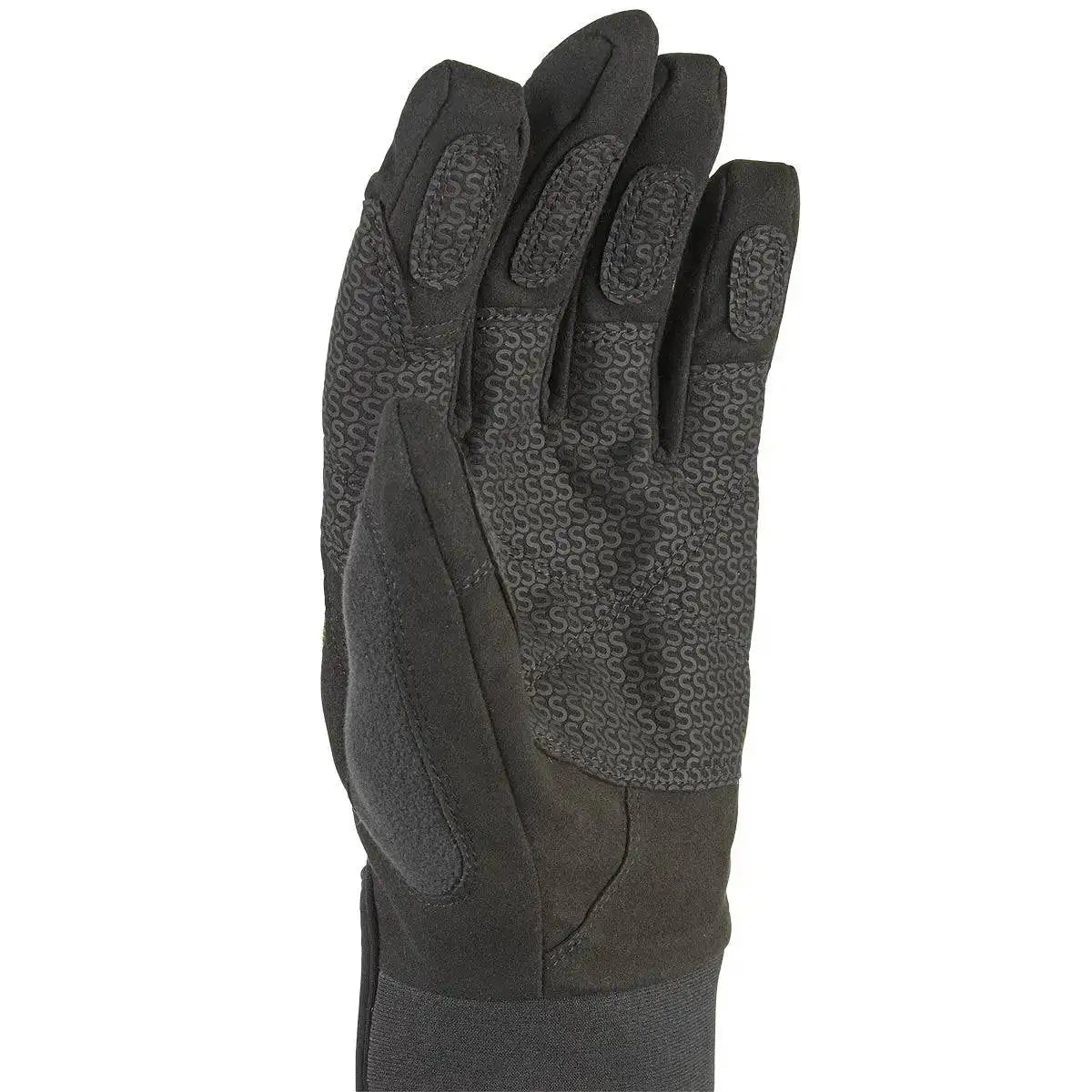 Palm view of SealSkinz Harling Waterproof All Weather Glove in black, featuring textured grip and reinforced padding for enhanced durability.  from  John Bull Clothing 