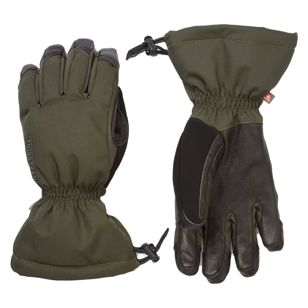 SealSkinz Southery Waterproof Extreme Cold Weather Gauntlet in green, featuring durable construction, waterproof protection, and insulated warmth.