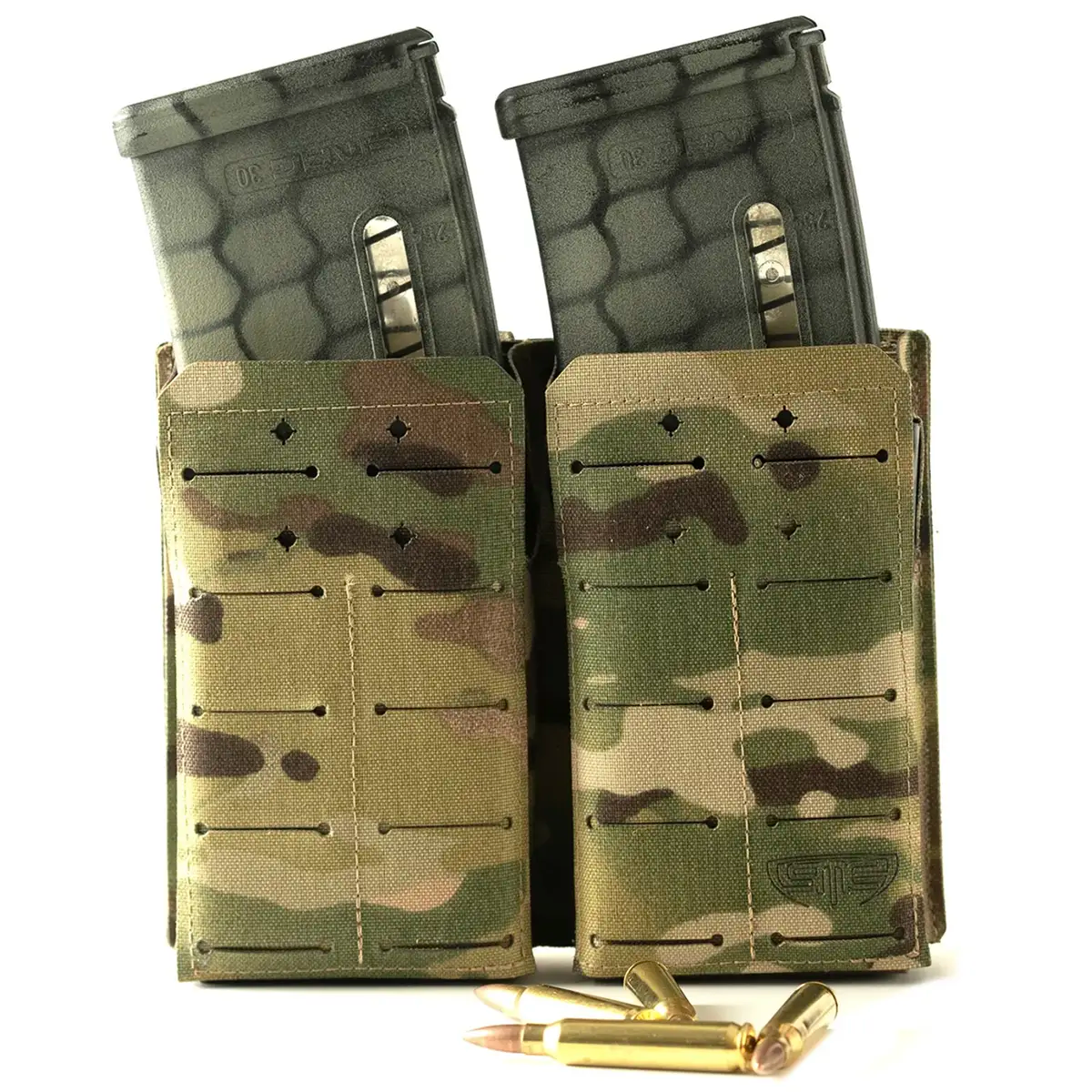 Black polymer magazine holders for tactical firearm accessories