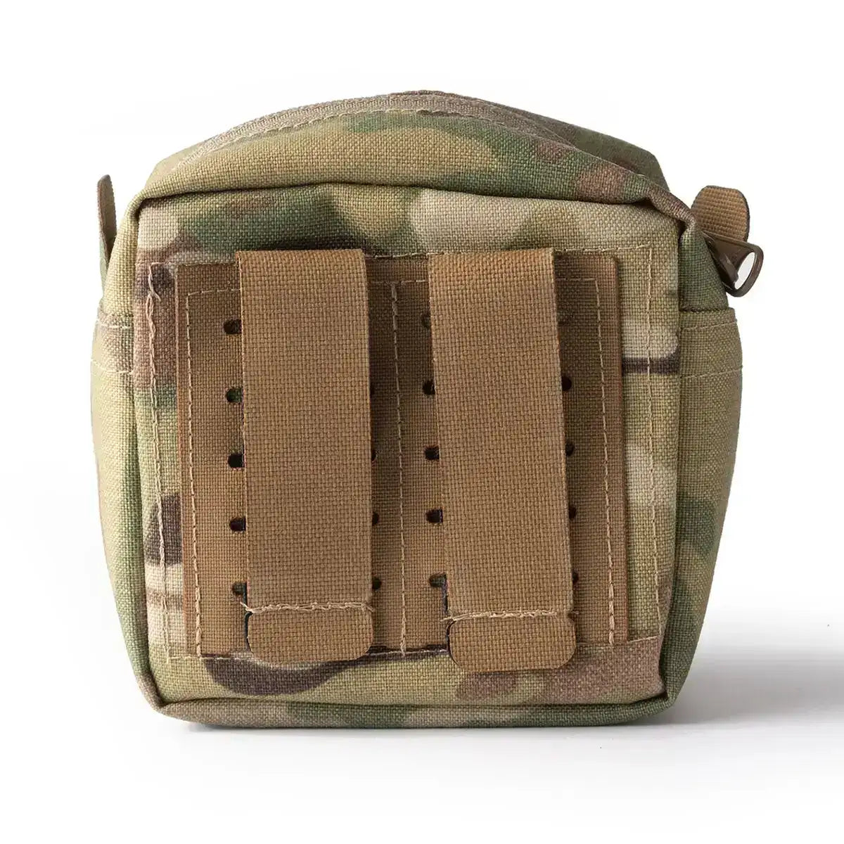 Rear view of Spectre GP pouch in Multicam Cordura, with two vertical belt straps for secure attachment to tactical kit.
