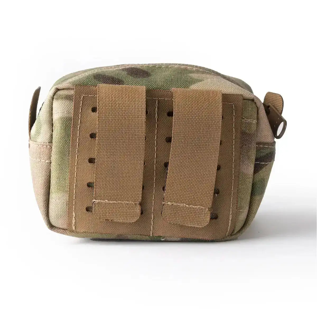 Spectre General Purpose GP Pouch Multicam in rugged Cordura, with tan MOLLE straps and a compact rounded shape for gear.