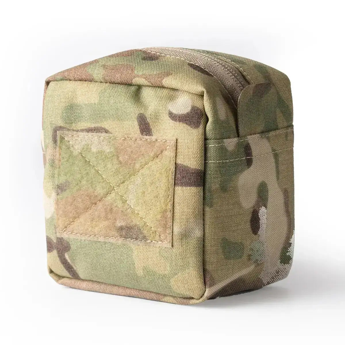 Spectre GP pouch in Multicam Cordura, compact box shape with stitched front panel for carrying field essentials on a belt.