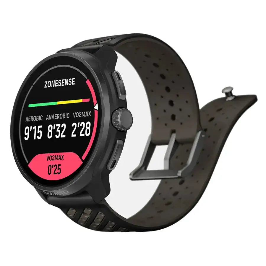 Suunto Race 2 Titanium GPS Watch showing VO2 Max and training zones. Ideal for tracking aerobic and anaerobic performance metrics.  from  John Bull Clothing 
