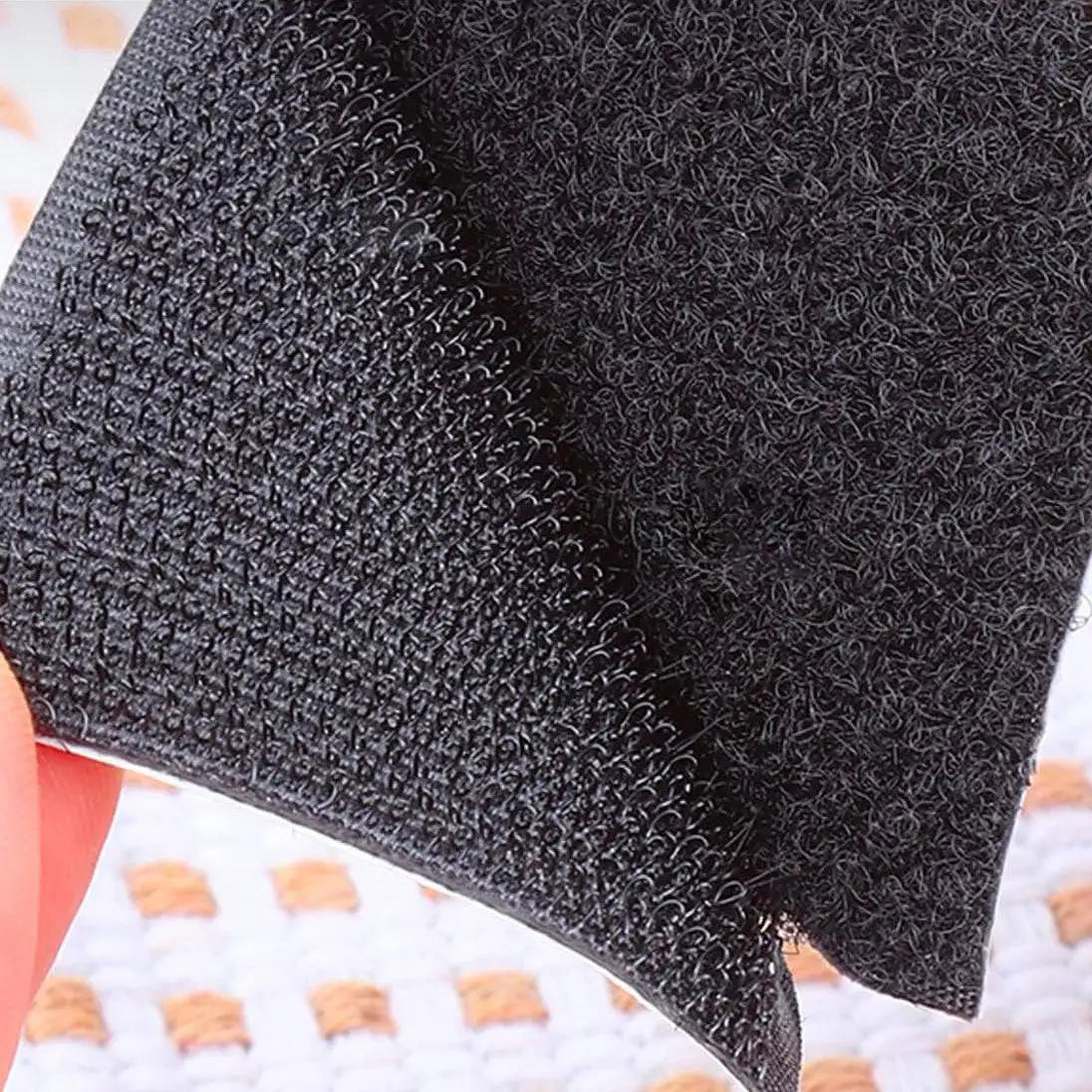 Close-up of black Velcro hook and loop fastener used on Nato Allied Reaction Forces ARF TRF Badge for secure uniform attachment.  from  John Bull Clothing 