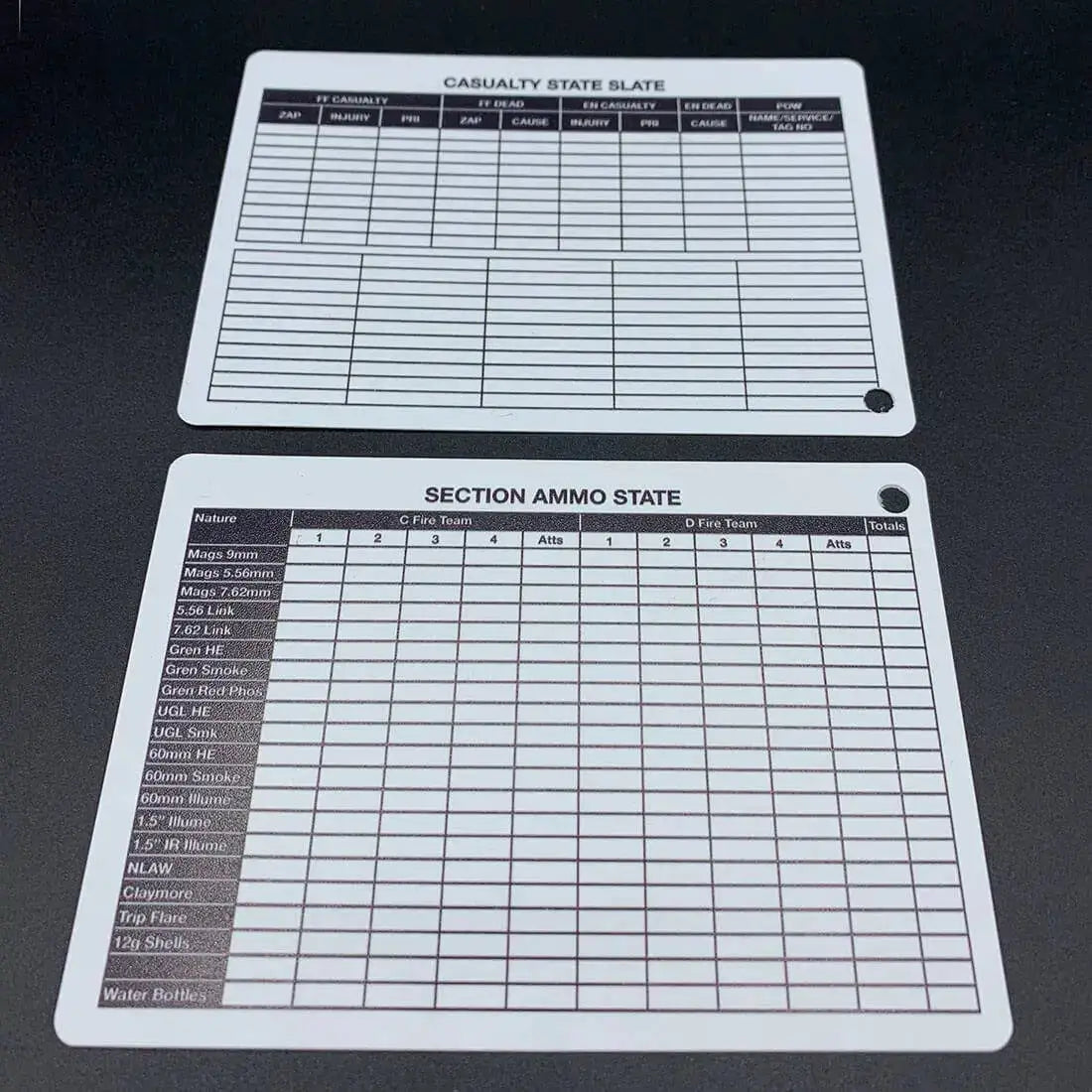 A6 Double Sided Section Ammo-Casualty Slate Battle Card - John Bull Clothing  from  John Bull Clothing 