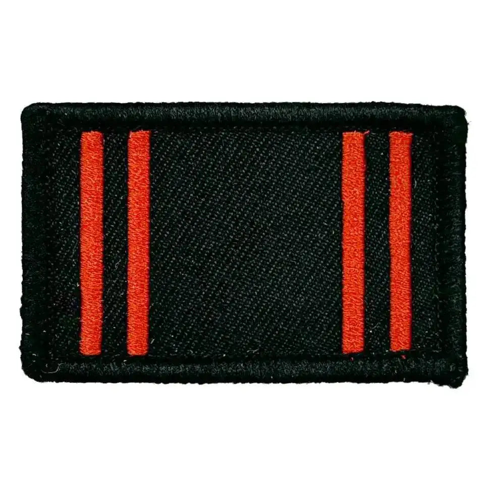 Single Army Physical Training Corps TRF patch featuring black fabric with three red vertical bars, regulation size 5x3cm. 1 Flash from  John Bull Clothing 