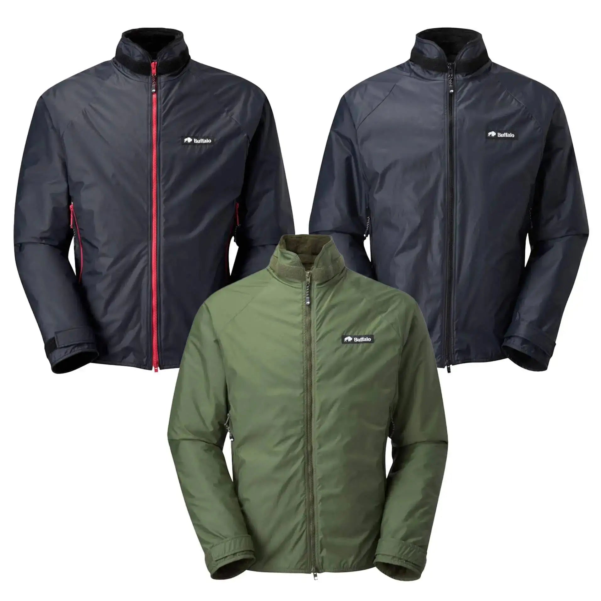 Buy Buffalo Mens Pertex Belay Jacket - John Bull Clothing in black and olive color options, ideal for cold weather outdoor activities and climbing.  from  John Bull Clothing 