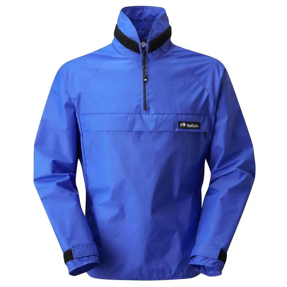 Buffalo Mens Windshirt Jacket in blue, featuring a half-zip front, adjustable cuffs, and lightweight Pertex fabric for breathable outerwear. Royal Blue from  John Bull Clothing 