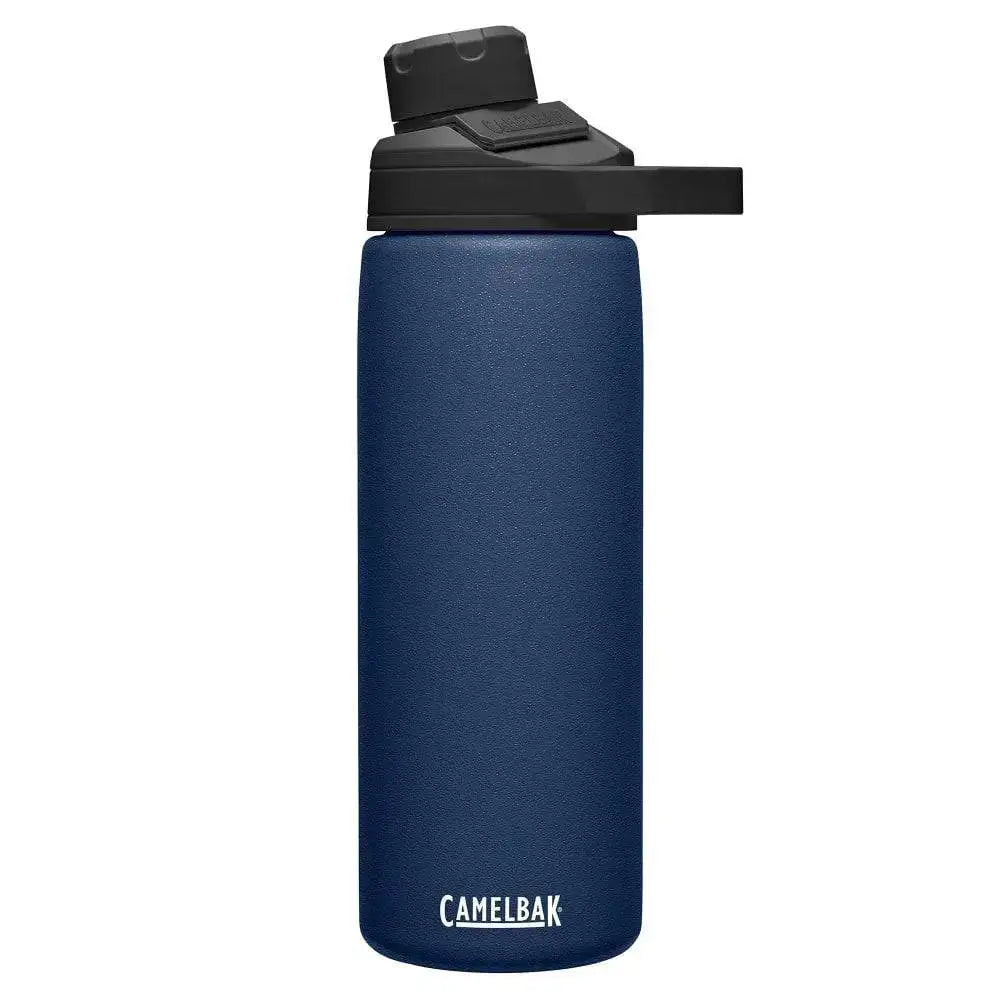 Camelbak Chute Mag Stainless Steel Water Bottle 600ml in navy blue, featuring a leak-proof magnetic cap for easy hydration on the go. Navy Blue from  John Bull Clothing 