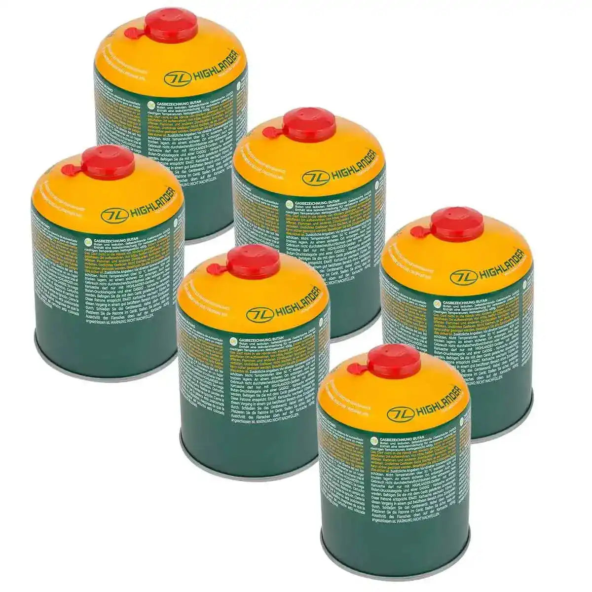 Highlander Valved Camping Gas Cartridge - John Bull Clothing 450g (6 Pack) from  John Bull Clothing 