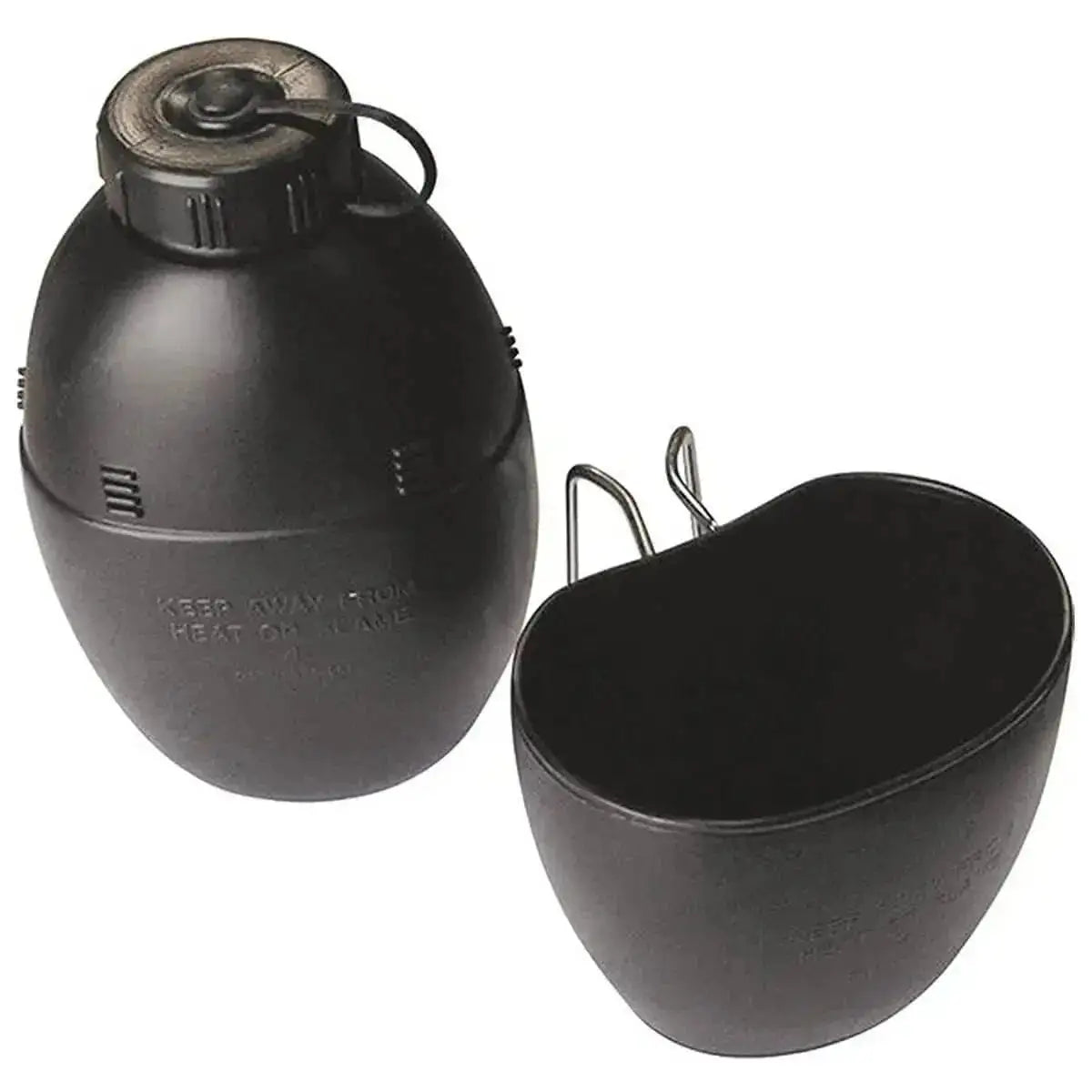 Kombat 58 Pattern Black Water Bottle and Mug Canteen - John Bull Clothing  from  John Bull Clothing 