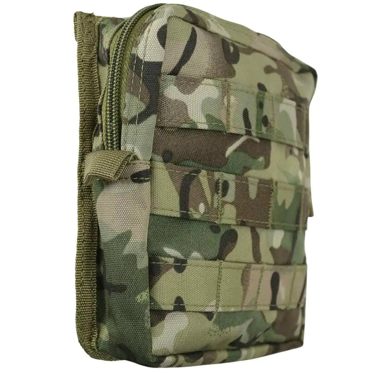 Kombat Medium Molle Utility Pouch BTP with British Terrain Pattern, featuring front MOLLE webbing and zip closure for tactical gear storage.  from  John Bull Clothing 