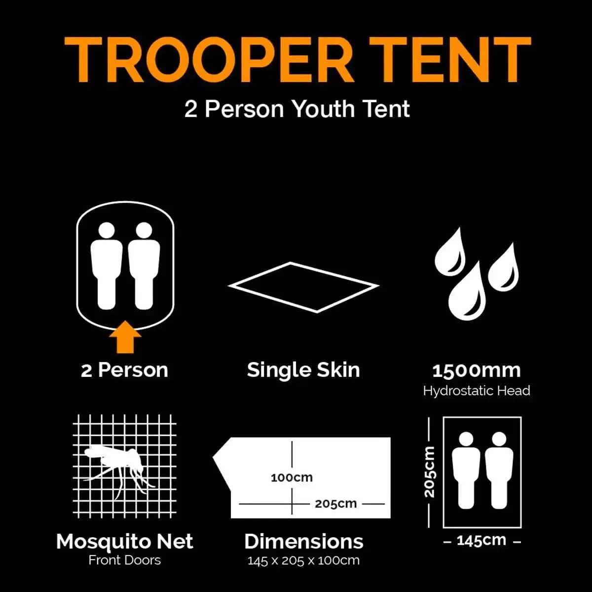 Kombat Trooper 2 Person Camping Tent BTP - John Bull Clothing  from  John Bull Clothing 